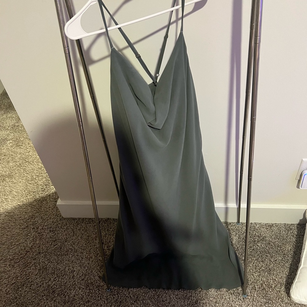 Show Me Your MuMu Green Slip Dress Spaghetti Strap Backless